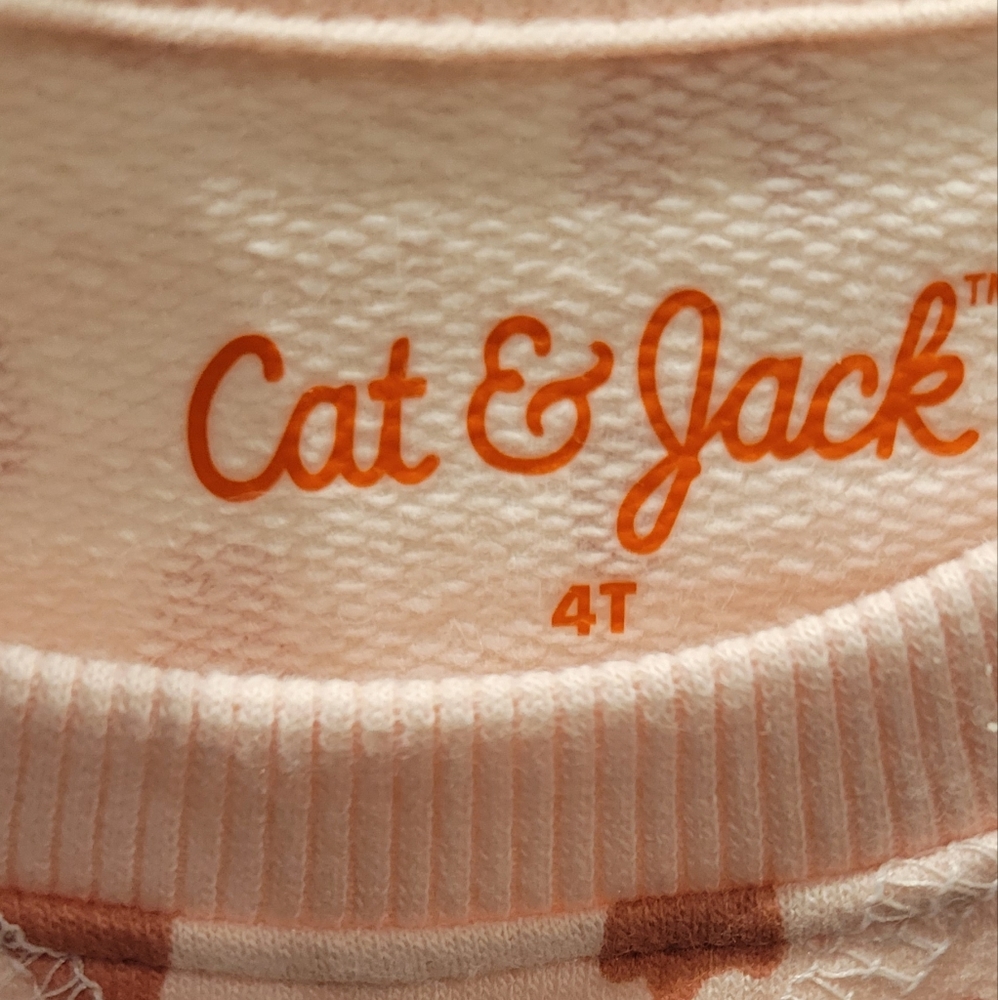 Size 4T | Cat & Jack Toddler Girls' Heart French Terry Long Sleeve Dress - Picture 5 of 6